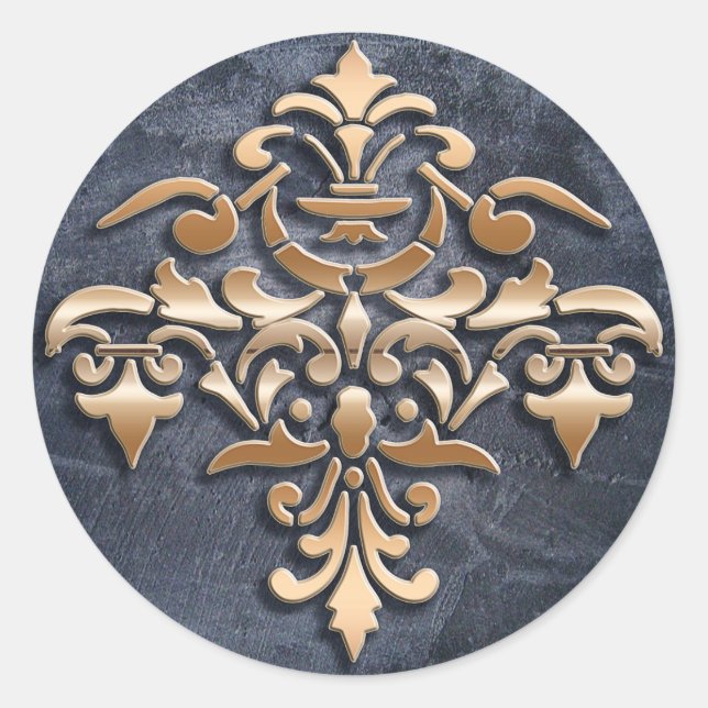 Adesivo Elemento de estilo barroco sobre fundo verde. (Frente)