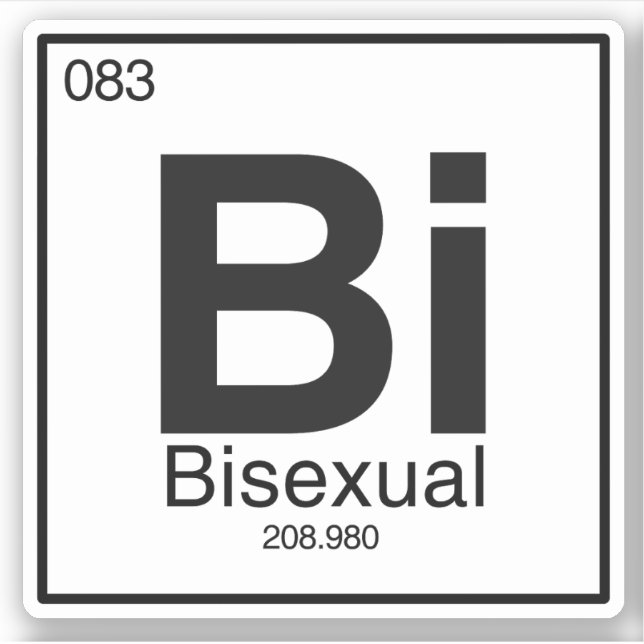 Adesivo Elemento de Mesa Periódico Bissexual (Frente)