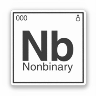 Adesivo Elemento NB - Mesa periódica não binária