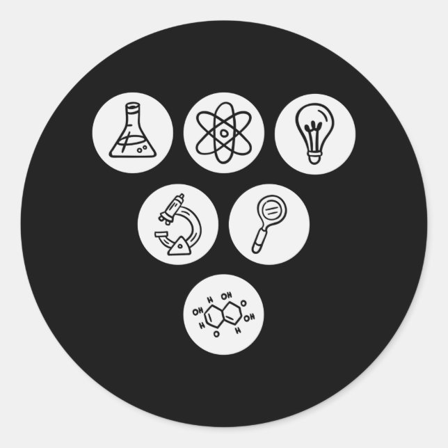 Adesivo Elementos da ciência (Frente)