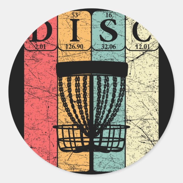 Adesivo Elementos da Tabela Periódica de Disc Golf Frolf P (Frente)