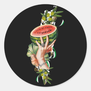 Adesivo Elementos tradicionais da Palestina no mapa palest