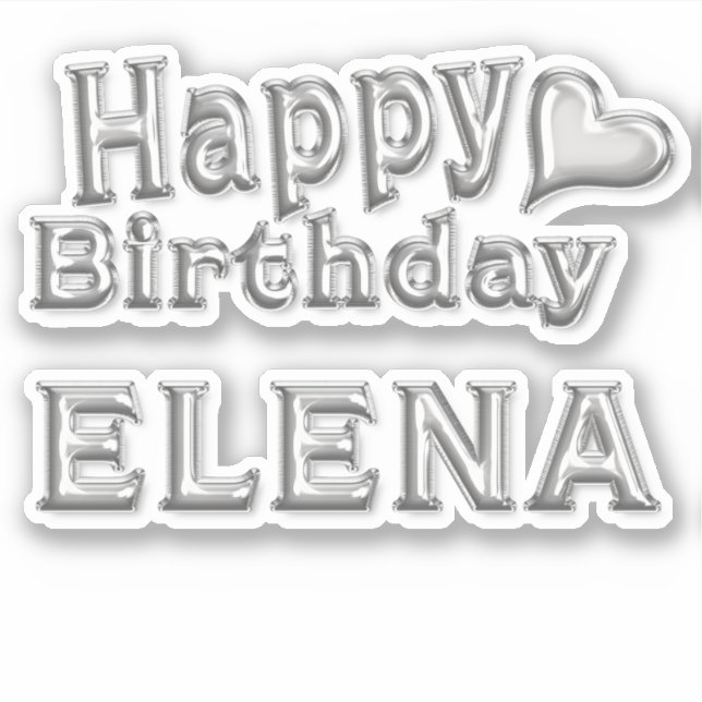 Adesivo Elena Happy Birthday silver Aufkleber Sticker (Frente)