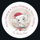 Adesivo Elephant Baby Christmas Classker<br><div class="desc">Elephant Baby Christmas Classic Round Sticker em cores de Natal suaves. Use as ferramentas de modelo on-line para personalizar com um nome,  fonte,  tamanho e posicionamento,  o texto é totalmente editável. Além disso,  pode alterar o tamanho da imagem se quiser...  Itens correspondentes estão disponíveis na minha loja.</div>