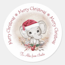 Adesivo Elephant Baby Christmas Classker