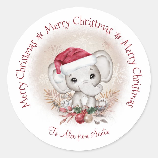 Adesivo Elephant Baby Christmas Classker (Frente)
