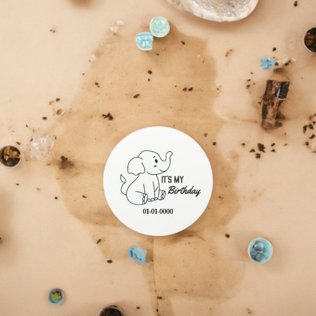 Adesivo Elephant Cartoon (Baby Elephant party theme sticker,birthday party sticker,gift pack,envelope,return gift sticker)