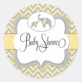 Adesivo Elephant Chá de fraldas Sticker in Yellow Chevron