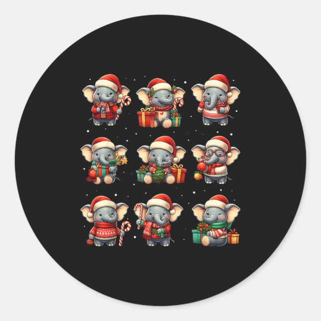 Adesivo Elephant Christmas Funny Elephant Lover Pajama Men (Frente)