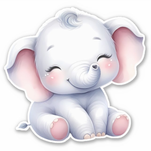 Adesivo Elephant Custom Cut Scrapbooking Sticker (Frente)