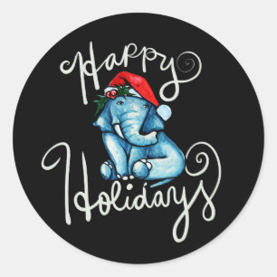 Adesivo Elephant Happy Holidays Nature holyule art