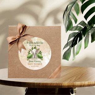 Adesivo Elephant Little Wild One Está A Caminho Do Chá de 