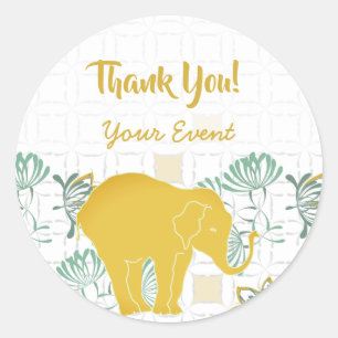 Adesivo Elephant Safari Floral Jungle Zoo Obrigado