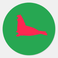 Elephant Seal Sticker Red