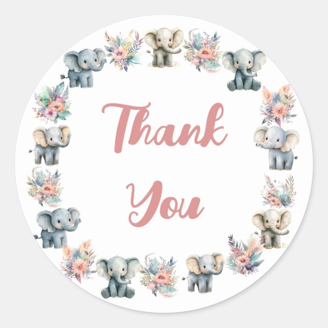 Adesivo Elephants & Boho Jungle Flowday Sticker (Frente)