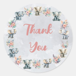 Adesivo Elephants & Boho Jungle Flowers na Cinza Sticker