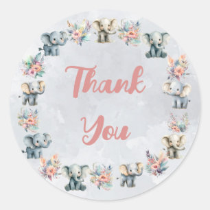 Adesivo Elephants & Boho Jungle Flowers na Cinza Sticker