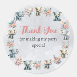 Adesivo Elephants & Boho Jungle Flowers na Cinza Sticker