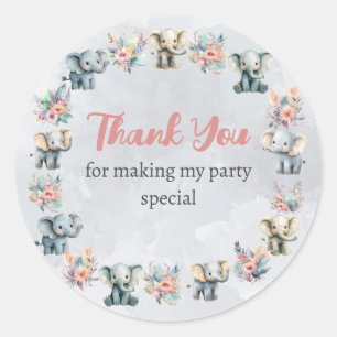 Adesivo Elephants & Boho Jungle Flowers na Cinza Sticker