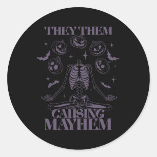 Adesivo Eles Causam Esqueleto De Mayhem Boho Halloween
