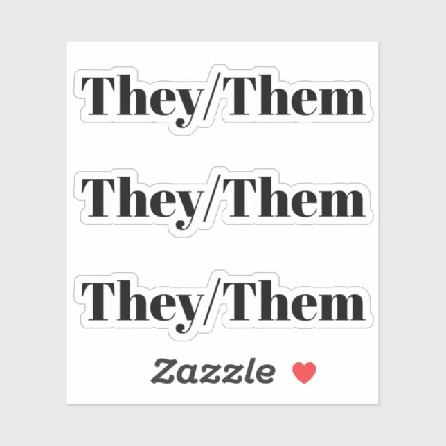 Adesivo Eles são os pronomes de gênero preto lgbtq (Folha)