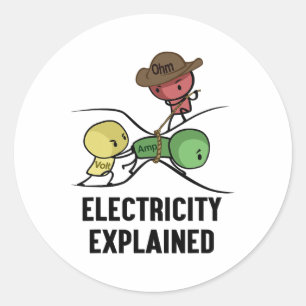 Adesivo Eletricidade Explicada Presente de Físico Nerd I P
