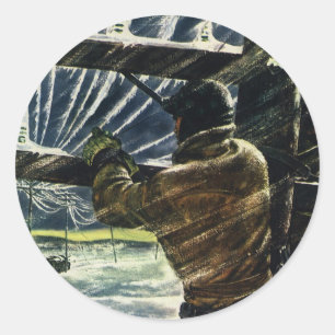 Adesivo Eletricista do negócio do vintage que trabalha na