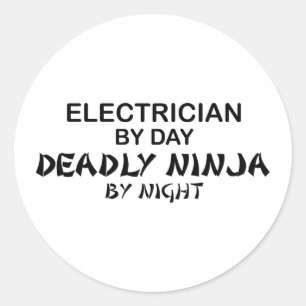 Adesivo Eletricista Ninja mortal em a noite