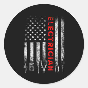 Adesivo Eletricista Patriótico Bandeira Americana Dia dos 