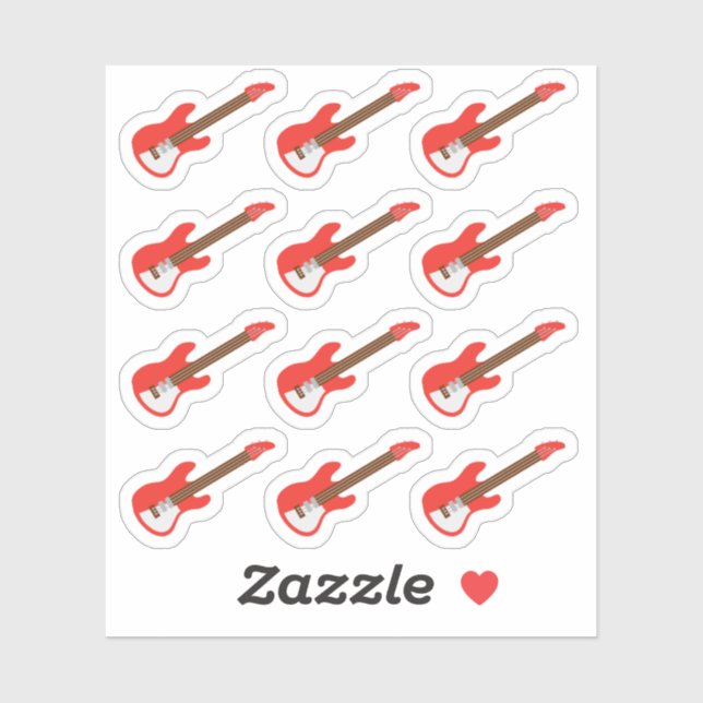 Adesivo Eletro Guitarra Música Lição Lembrete Bujo Planner (Folha)