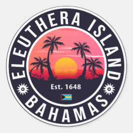 Adesivo Eleuthera Island Bahamas Retro Sunset Souvenirs