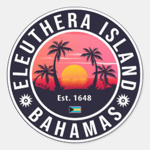 Adesivo Eleuthera Island Bahamas Retro Sunset Souvenirs