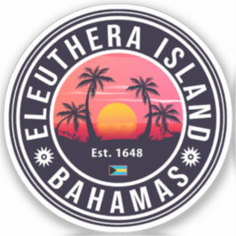 Adesivo Eleuthera Island Bahamas Retro Sunset Souvenirs