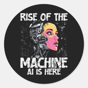 Adesivo Elevação Do Design Híbrido Robô Humano Futurístico