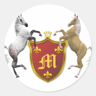 Adesivo Elevando cavalos com um protetor heráldico,