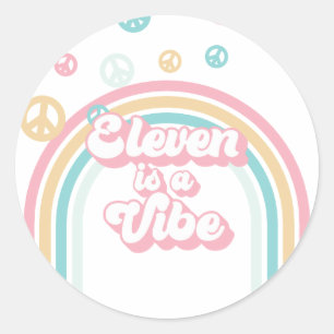 Adesivo Eleven é um Vibe Retro Arco-íris de Verão