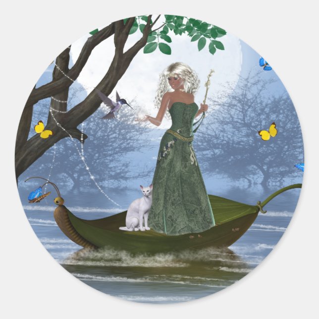 Adesivo Elf com Gato Branco Andando em um Stickers Folha (Frente)