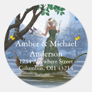 Adesivo Elf com Rótulos de Endereços de Fantasia Branca