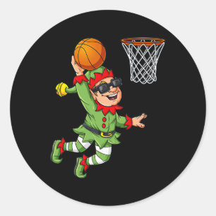 Adesivo Elf De Natal A Dunking A Basball Divertiu Rapazes 