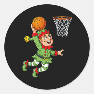Adesivo Elf De Natal A Dunking A Basball Divertiu Rapazes 
