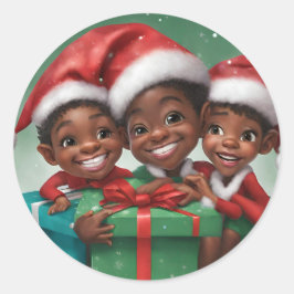 Adesivo Elf de Natal Afro-Americano