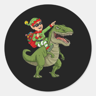 Adesivo Elf de Natal Andando Dinossauro T Rex Boys Diverti