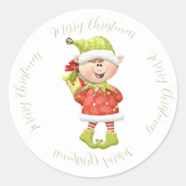 Adesivo Elf de Natal com Presente