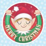 Adesivo Elf Felry Christmas Envelope Classic Round Sticker<br><div class="desc">Elf Felry Christmas Envelope Classic Round Sticker</div>