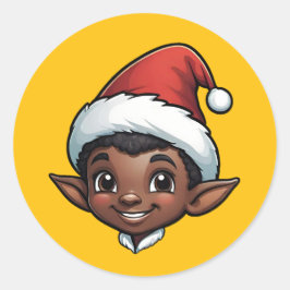 Adesivo Elf Male de Natal de Pele Escura