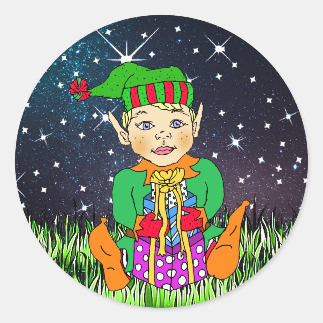 Adesivo Elf Místico numa Noite Estrelada (Frente)