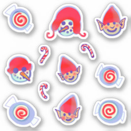 Adesivo Elf Snowman Peppermint Candy Natal