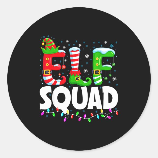 Adesivo Elf Squad Christmas Family Matching Xmas Pajamas  (Frente)