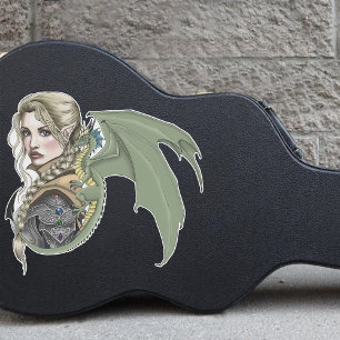 Adesivo Elf Warrior Dragon Fantasy