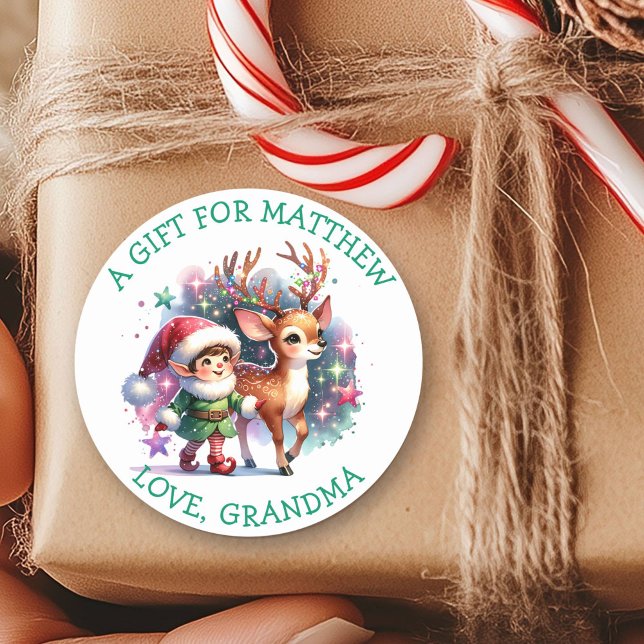 Adesivo Elf Whimsical e Reindeer Natal de e para (Criador carregado)